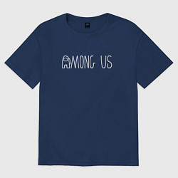 Футболка оверсайз женская Among US LOGO, цвет: тёмно-синий