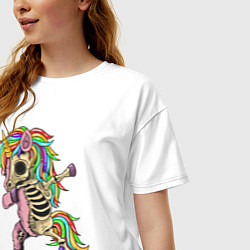 Футболка оверсайз женская Единорог зомби, цвет: белый — фото 2