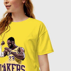 Футболка оверсайз женская LeBron - Lakers, цвет: желтый — фото 2