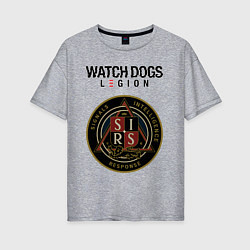 Женская футболка оверсайз S I R S Watch Dogs Legion
