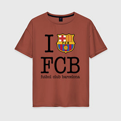 Футболка оверсайз женская Barcelona FC, цвет: кирпичный