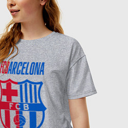 Футболка оверсайз женская Barcelona FC, цвет: меланж — фото 2