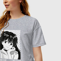 Футболка оверсайз женская Аска ева 02, цвет: меланж — фото 2