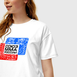 Футболка оверсайз женская Союз MMA России, цвет: белый — фото 2