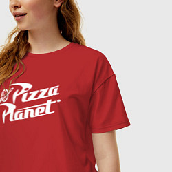 Футболка оверсайз женская Pizza Planet, цвет: красный — фото 2