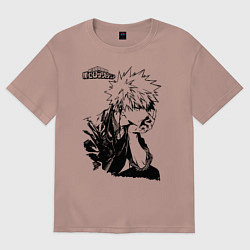 Футболка оверсайз женская Моя геройская академия, цвет: пыльно-розовый