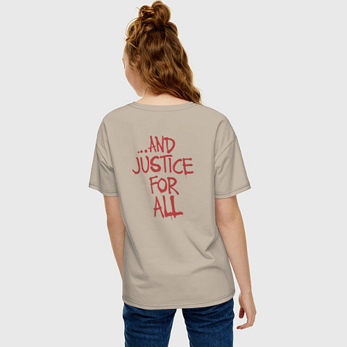 Женская футболка оверсайз And Justice For All Metallica / Миндальный – фото 4