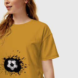 Футболка оверсайз женская Soccer Ball, цвет: горчичный — фото 2