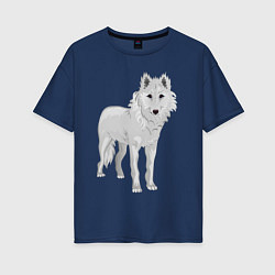 Женская футболка оверсайз Белый волк