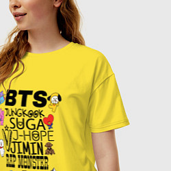 Футболка оверсайз женская BTS BT21, цвет: желтый — фото 2