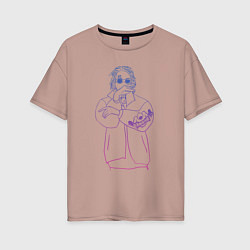 Футболка оверсайз женская Haunted Family Neon Kizaru, цвет: пыльно-розовый