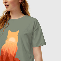 Футболка оверсайз женская Лиса, цвет: авокадо — фото 2