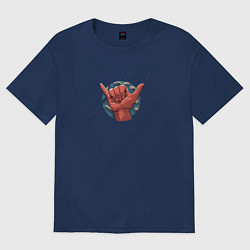 Футболка оверсайз женская Шака, цвет: тёмно-синий