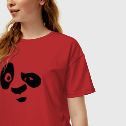 Футболка оверсайз женская Панда, цвет: красный — фото 2