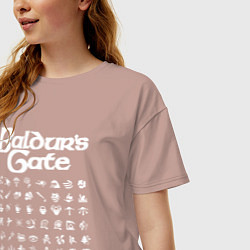 Футболка оверсайз женская BALDURS GATE, цвет: пыльно-розовый — фото 2