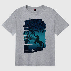 Женская футболка оверсайз Конь