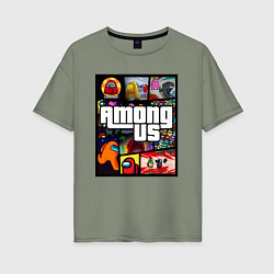 Футболка оверсайз женская AMONG US GTA, цвет: авокадо