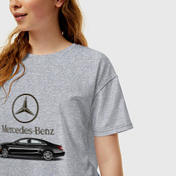 Футболка оверсайз женская Mersedes-Benz, цвет: меланж — фото 2