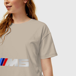 Футболка оверсайз женская BMW M5, цвет: миндальный — фото 2
