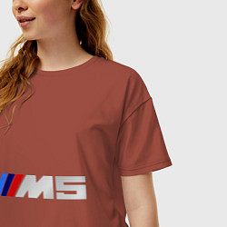 Футболка оверсайз женская BMW M5, цвет: кирпичный — фото 2