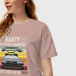 Футболка оверсайз женская Back to the Future, цвет: пыльно-розовый — фото 2