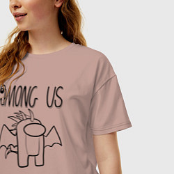 Футболка оверсайз женская Among Us, цвет: пыльно-розовый — фото 2