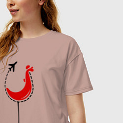 Футболка оверсайз женская Истребитель сухого, цвет: пыльно-розовый — фото 2