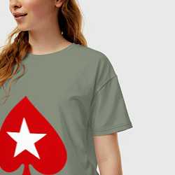 Футболка оверсайз женская Покер Пики Poker Stars, цвет: авокадо — фото 2