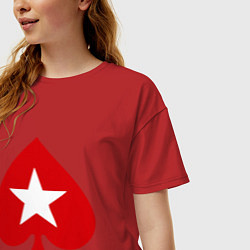Футболка оверсайз женская Покер Пики Poker Stars, цвет: красный — фото 2