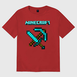 Футболка оверсайз женская Minecraft, цвет: красный