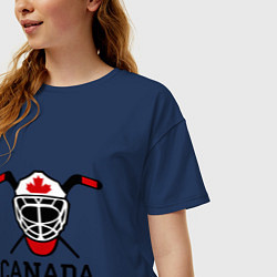 Футболка оверсайз женская Canada: Hot Ice, цвет: тёмно-синий — фото 2