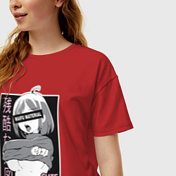 Футболка оверсайз женская Cute girl, цвет: красный — фото 2