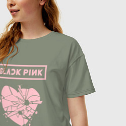 Футболка оверсайз женская BLACKPINK, цвет: авокадо — фото 2