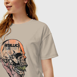 Футболка оверсайз женская Metallica art 04, цвет: миндальный — фото 2