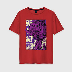 Женская футболка оверсайз Evangelion Eva-01