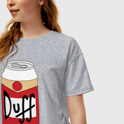 Футболка оверсайз женская Duff Beer, цвет: меланж — фото 2