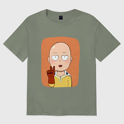 Женская футболка оверсайз Сайтама One Punch Man