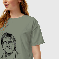 Футболка оверсайз женская Юрий Шевчук ДДТ, цвет: авокадо — фото 2