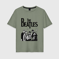 Футболка оверсайз женская The Beatles, цвет: авокадо