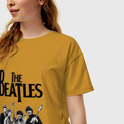 Футболка оверсайз женская The Beatles, цвет: горчичный — фото 2