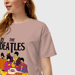 Футболка оверсайз женская THE BEATLES, цвет: пыльно-розовый — фото 2