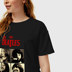 Футболка оверсайз женская The Beatles LET IT BE, цвет: черный — фото 2