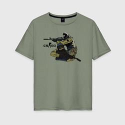 Футболка оверсайз женская CS:GO, цвет: авокадо