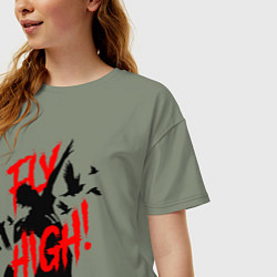 Футболка оверсайз женская FLY HIGH! ВОЛЕЙБОЛ, цвет: авокадо — фото 2