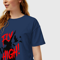Футболка оверсайз женская FLY HIGH! ВОЛЕЙБОЛ, цвет: тёмно-синий — фото 2