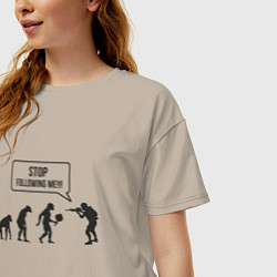 Футболка оверсайз женская CS GO спина Z, цвет: миндальный — фото 2