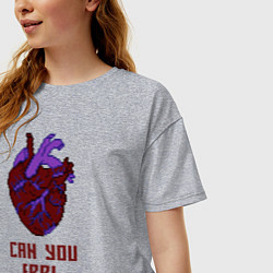 Футболка оверсайз женская Bring Me The Horizon 2D Сердце, цвет: меланж — фото 2