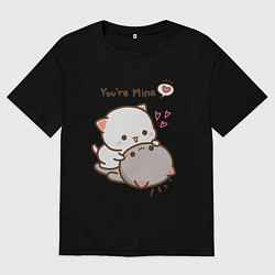 Женская футболка оверсайз Влюблённые котята