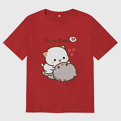 Женская футболка оверсайз Влюблённые котята