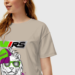 Футболка оверсайз женская Skoda RS Шкода РС Z, цвет: миндальный — фото 2